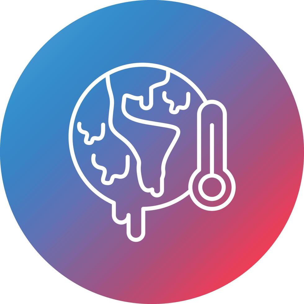 Global Warming Line Gradient Circle Background Icon vector