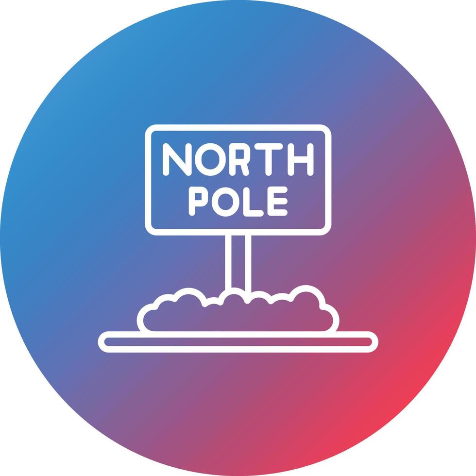North Pole Line Gradient Circle Background Icon vector