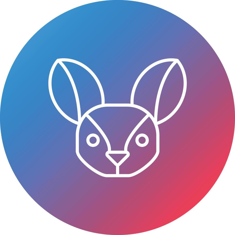 Fennec Fox Line Gradient Circle Background Icon vector