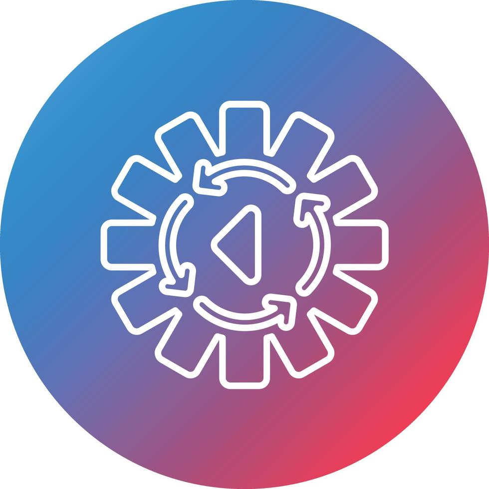 Process Simulation Line Gradient Circle Background Icon vector