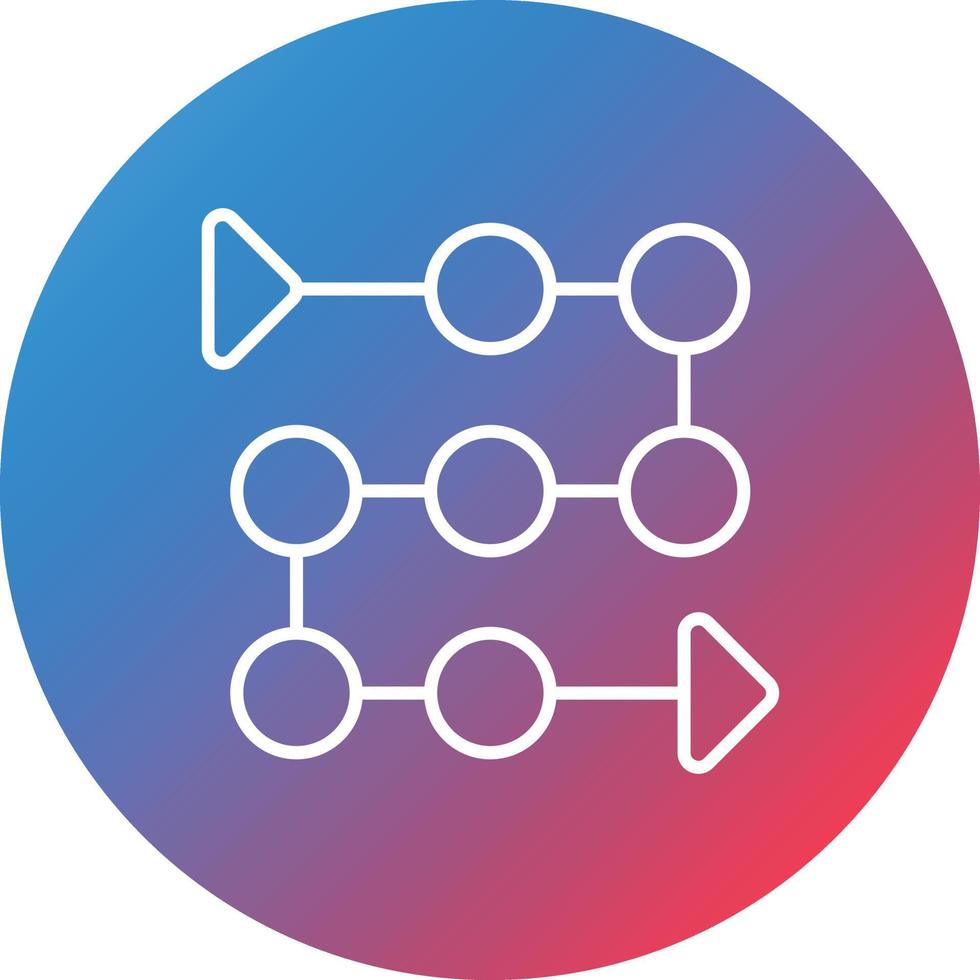 Process Desing Line Gradient Circle Background Icon vector