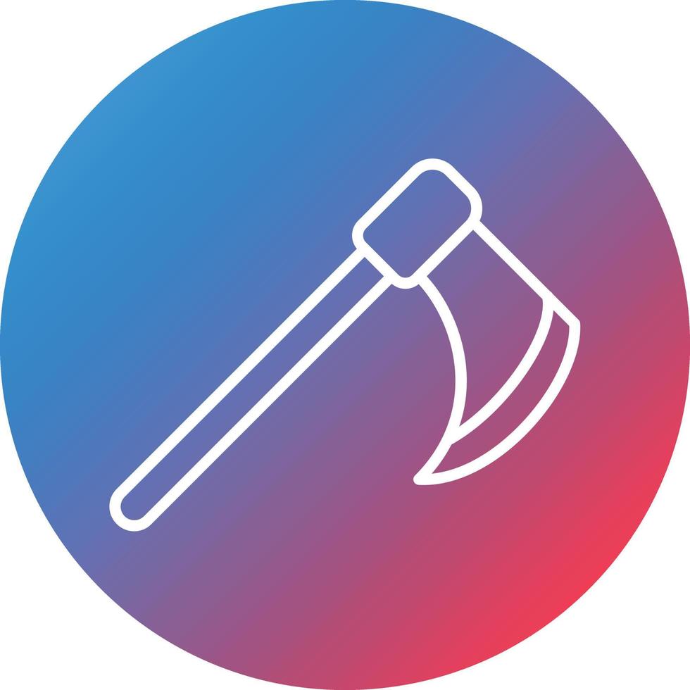 Viking Axe Line Gradient Circle Background Icon vector
