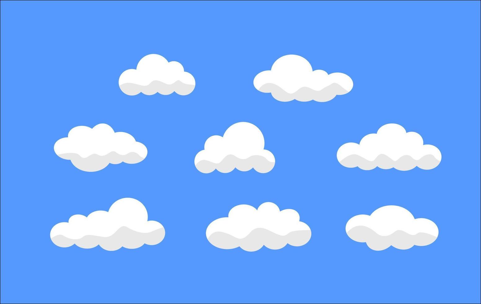 illustration vector graphic of a white cloud on blue background