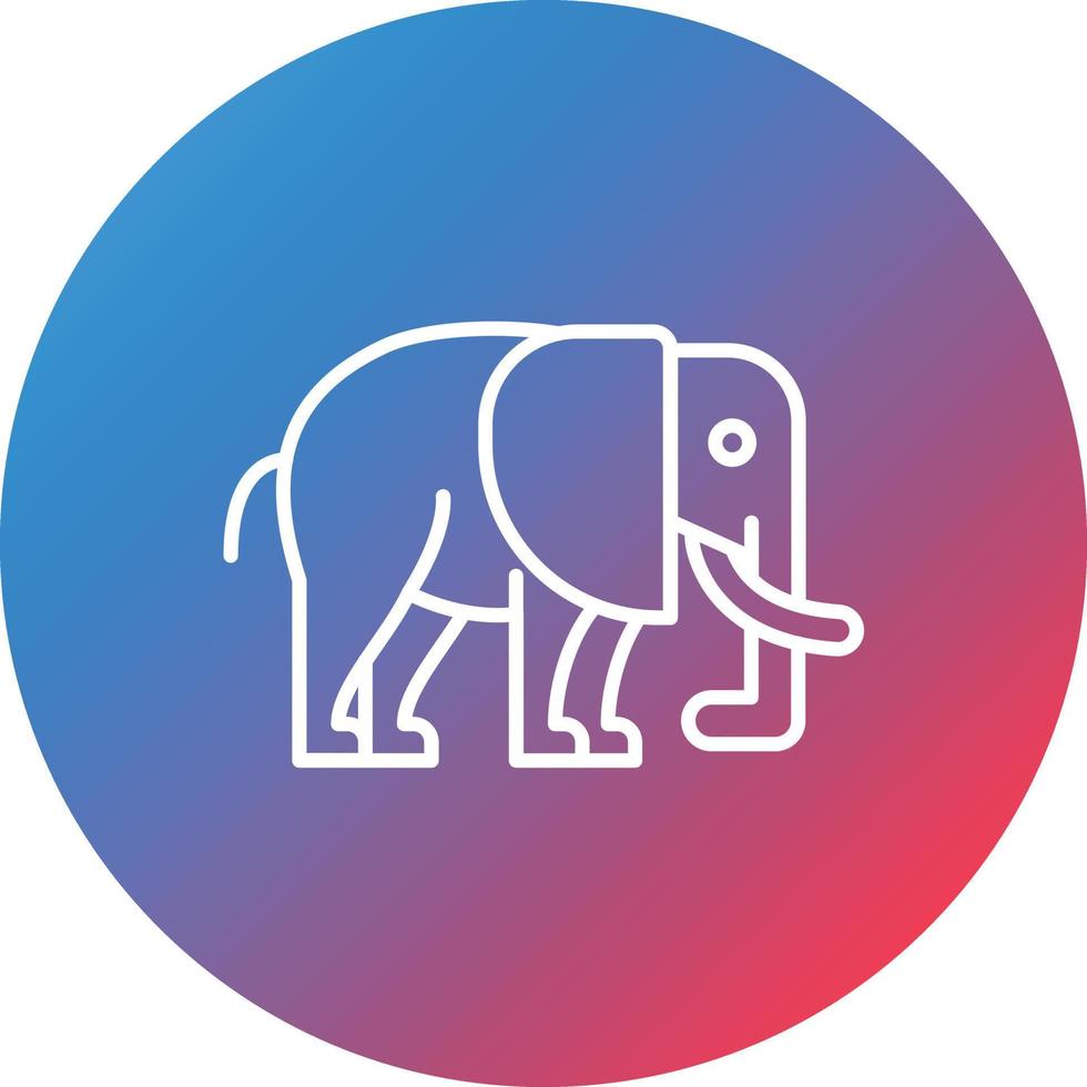 icono de fondo de círculo degradado de línea de elefante vector