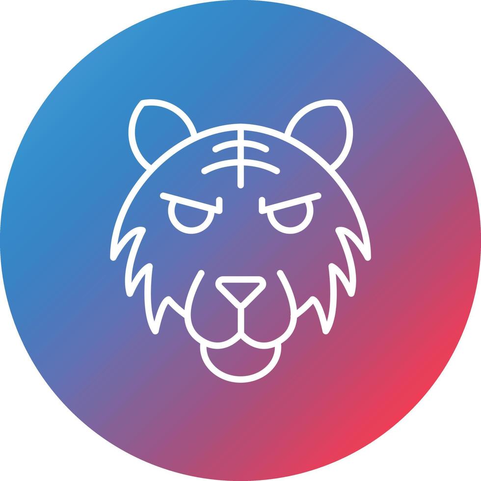Tiger Line Gradient Circle Background Icon vector