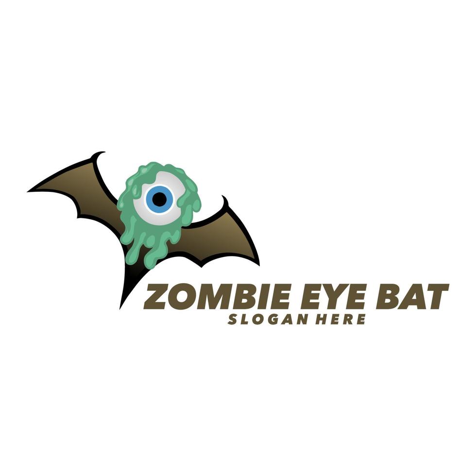 logotipo de murciélago ojo zombie vector