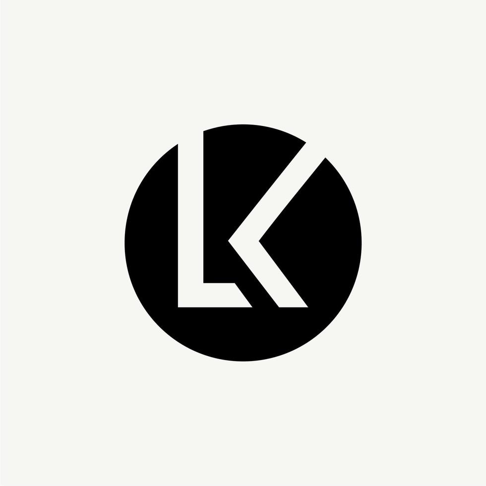 Initial Letter LK Negative Space Logo Design vector