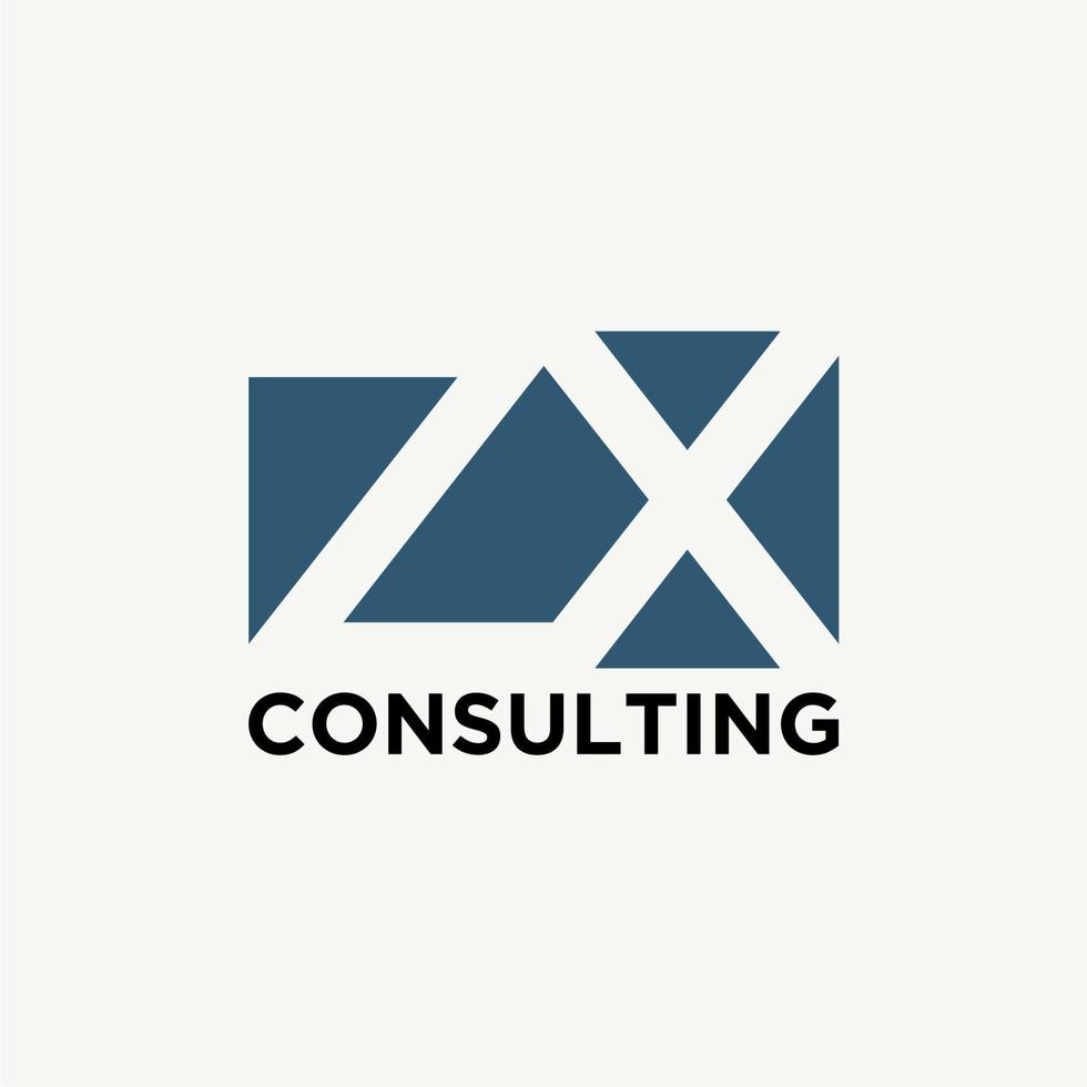 Initial Letter ZX Negative Space Logo DesignInitial Letter ZX Negative Space Logo Design vector