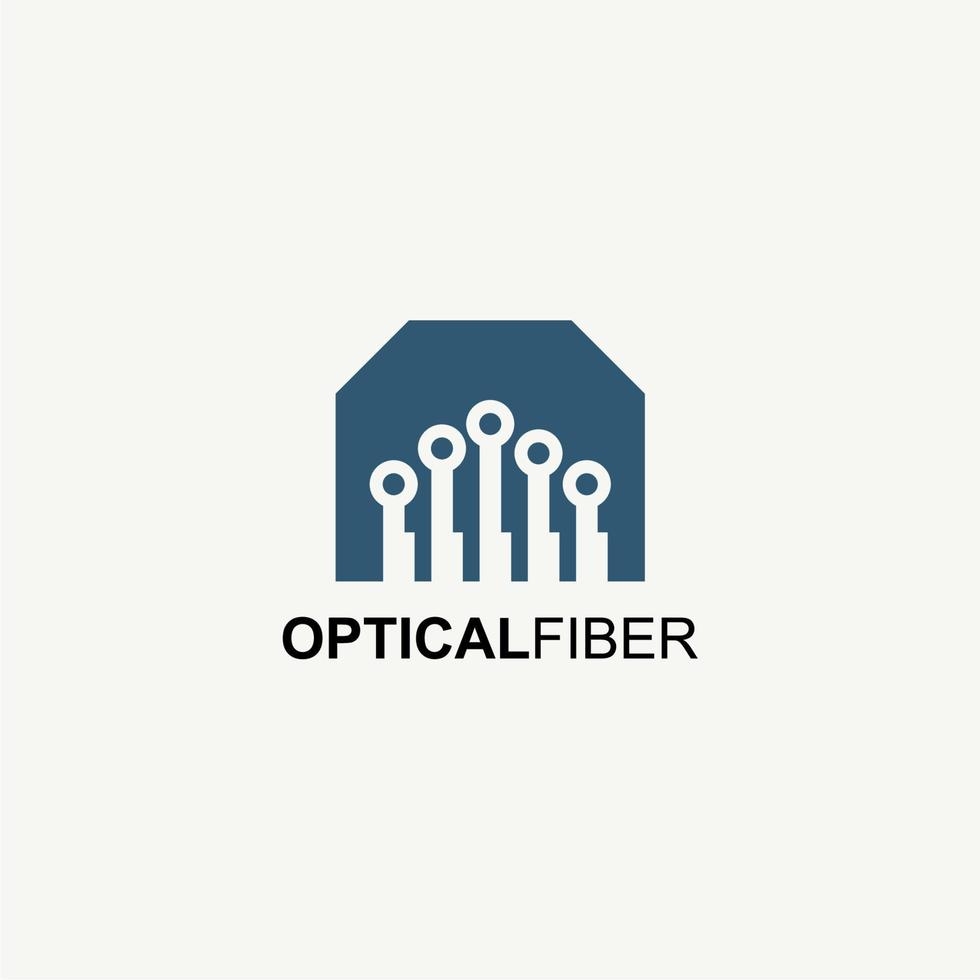 Ilustración de diseño de símbolo de logotipo de fibra óptica vector