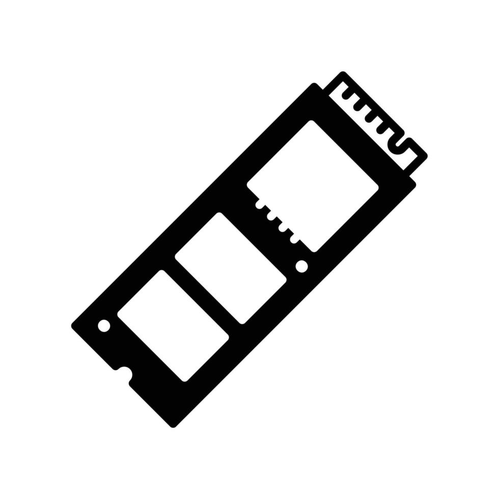 icono de memoria de almacenamiento ssd para almacenar datos informáticos a alta velocidad vector