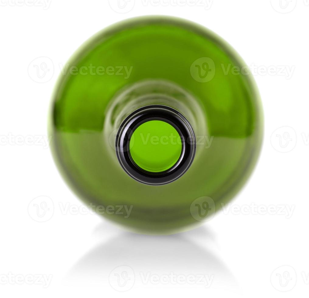 White wine green bottle isolated against a white background photo