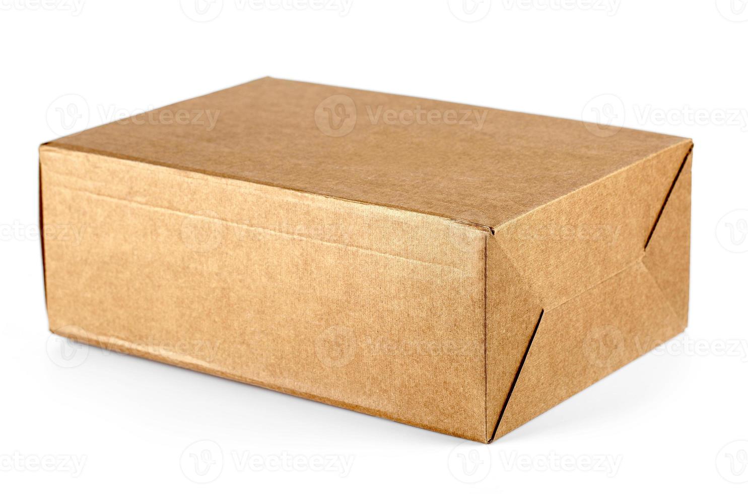 close up of a cardboard box on white background photo