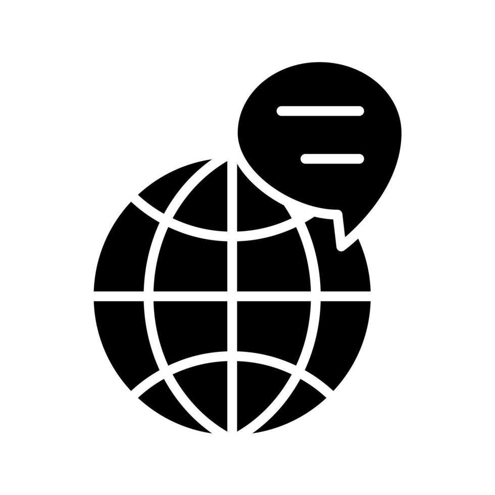 globe with chat bubble icon vector