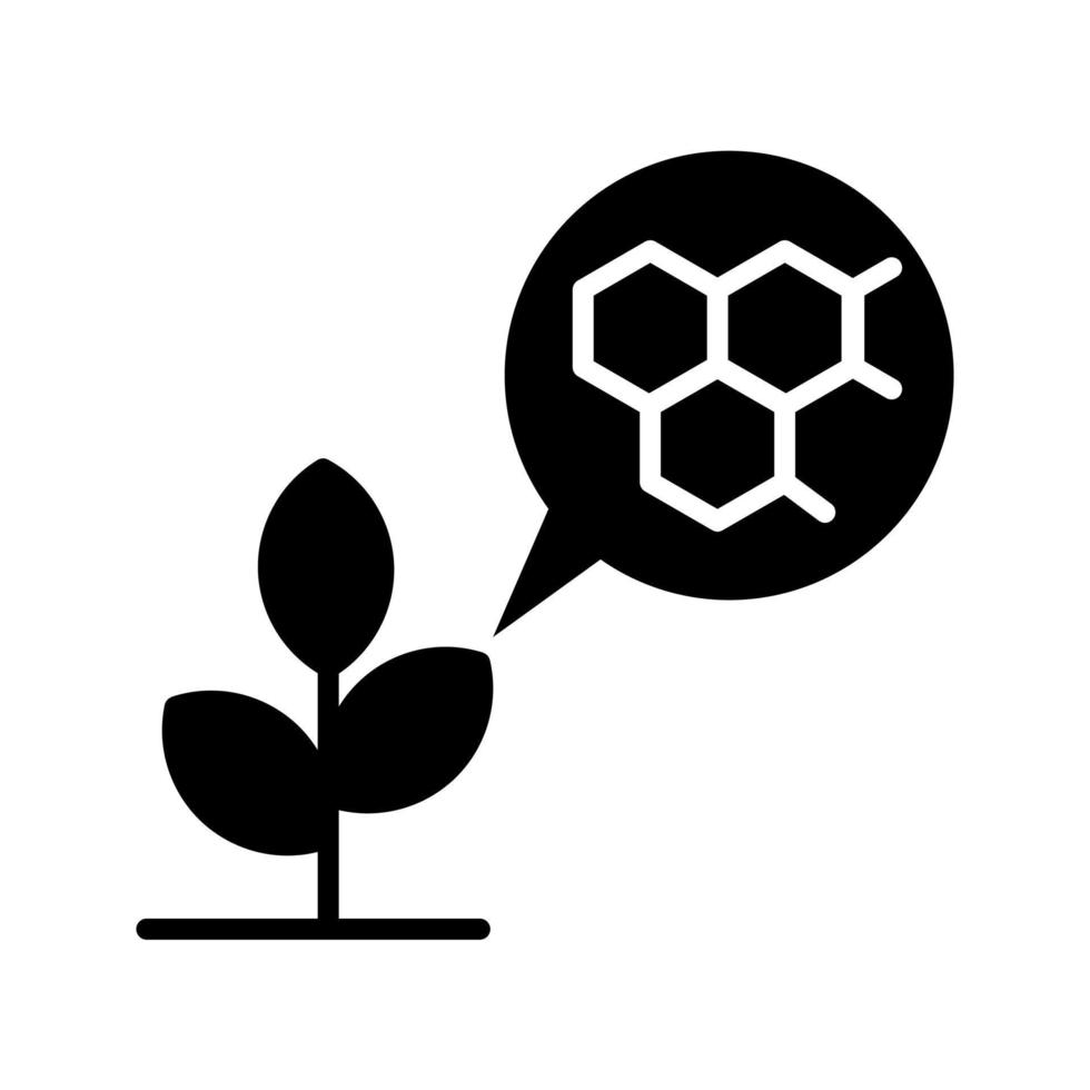 plant with chemical structure, chemical in farm icon vector