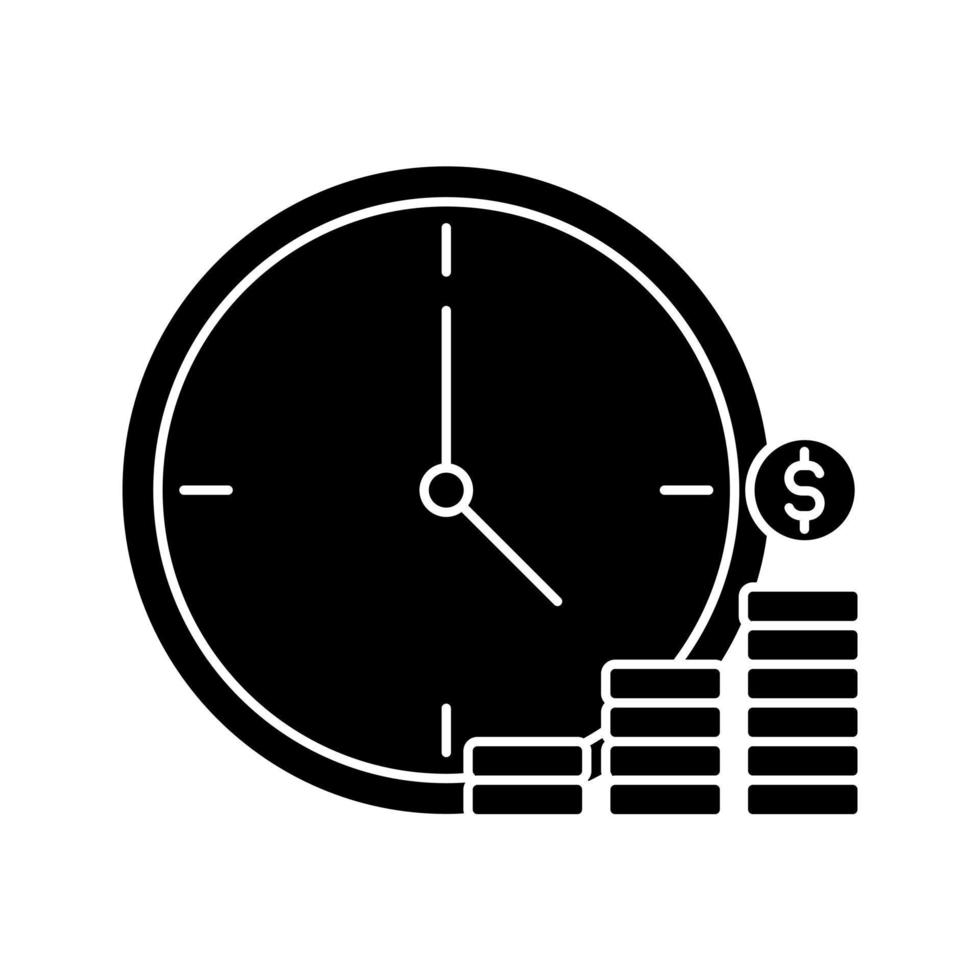 Time is money symbol icon vector