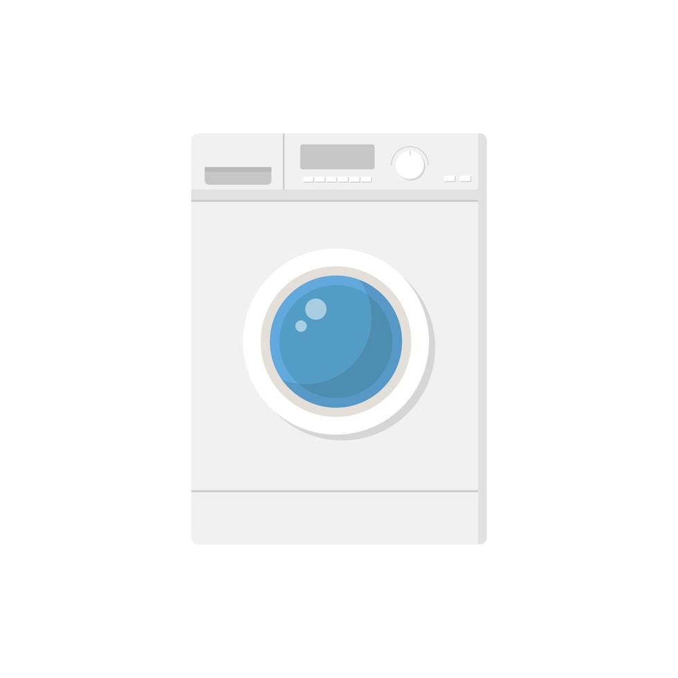 Ilustración de vector de diseño plano de lavadora. ilustración de vector de sala de servicio de lavandería.