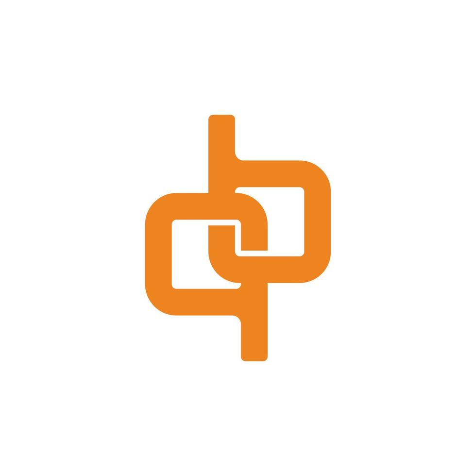 letter qb linked chain overlap design symbol vector
