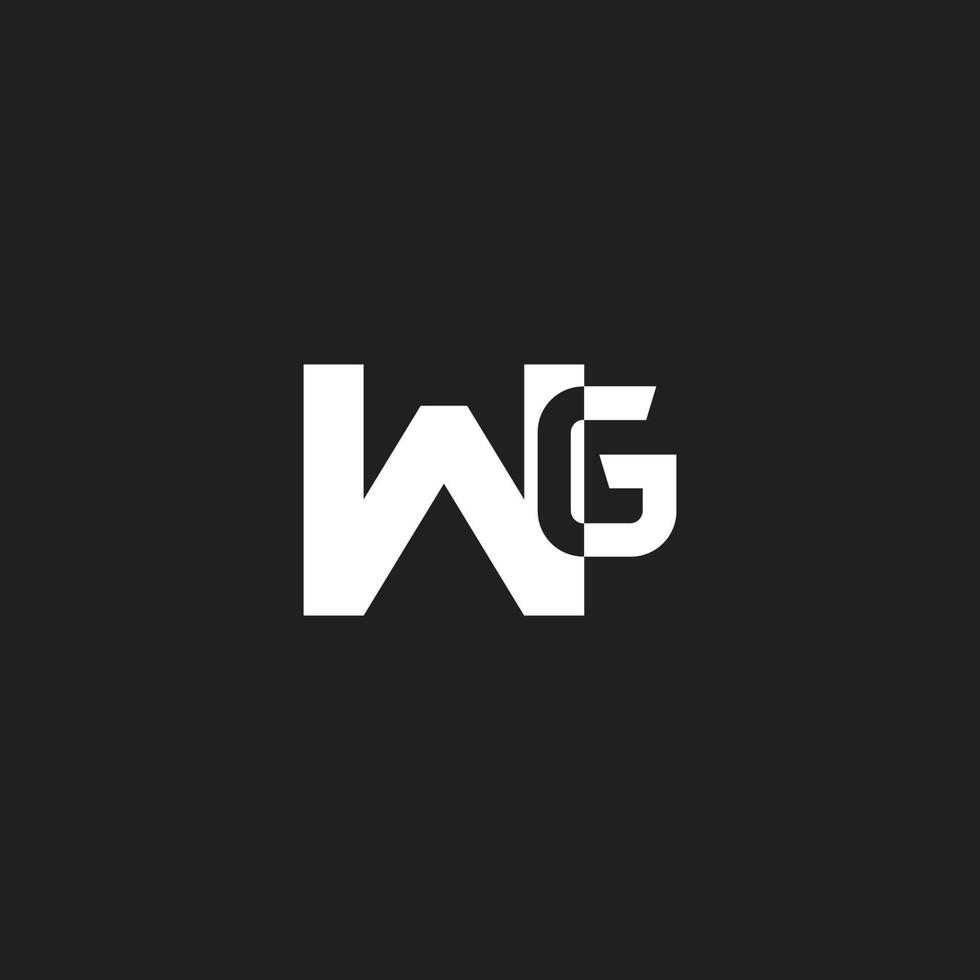 letter wg simple geometric font logo vector