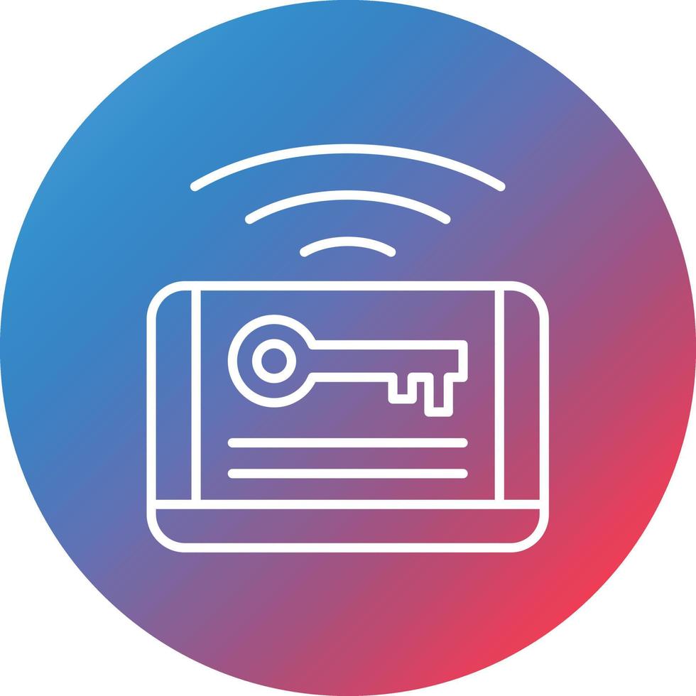 Card Key Line Gradient Circle Background Icon vector