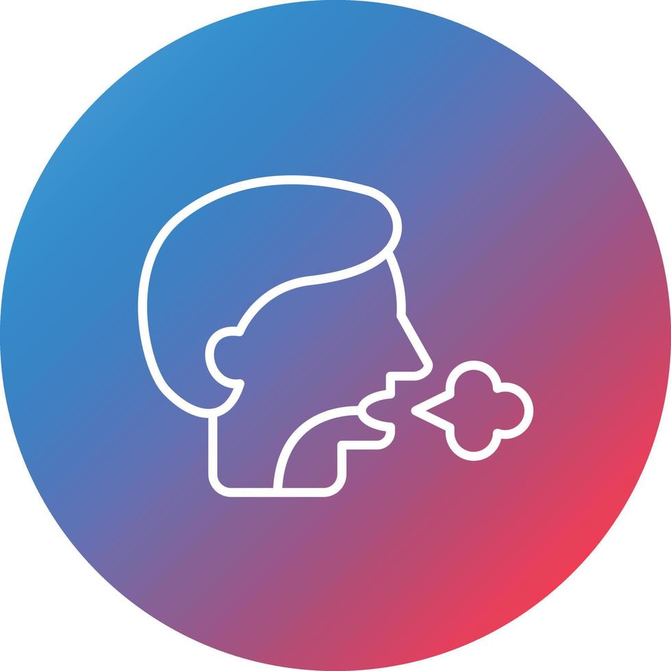 Shortness Of Breath Line Gradient Circle Background Icon vector