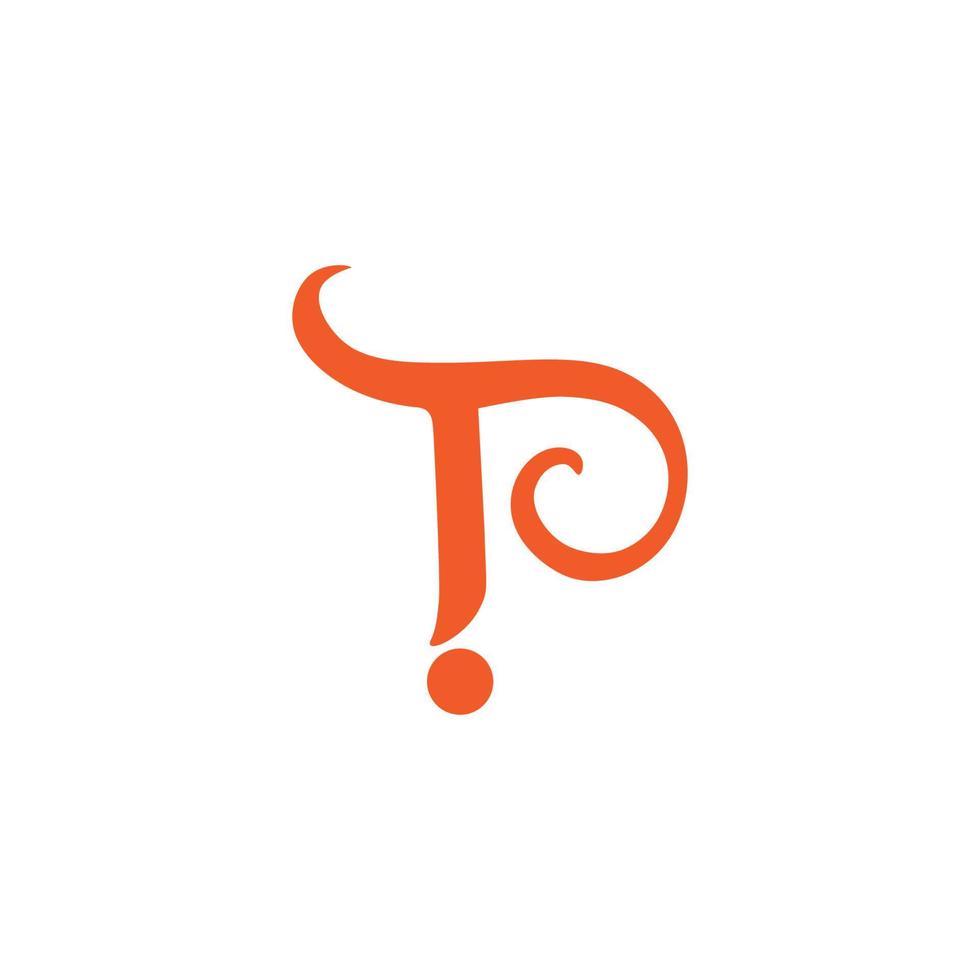 letter tp loop spiral design logo vector
