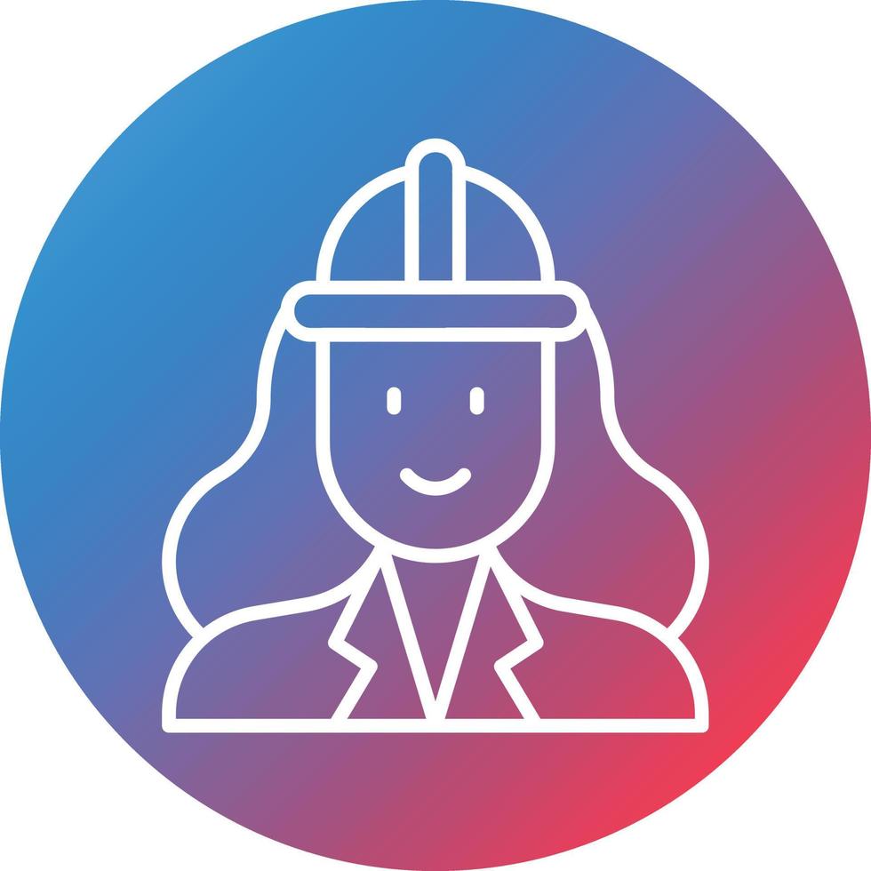 Architect Female Line Gradient Circle Background Icon vector