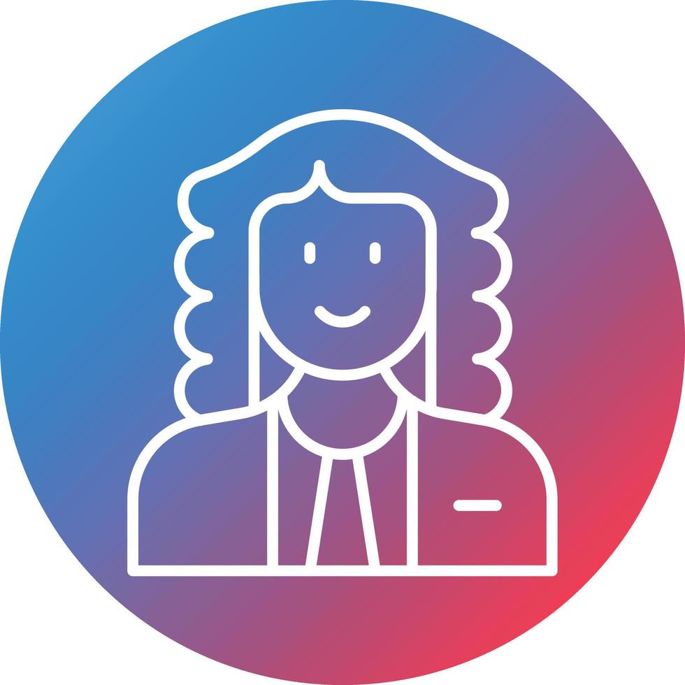 Judge Male Line Gradient Circle Background Icon vector
