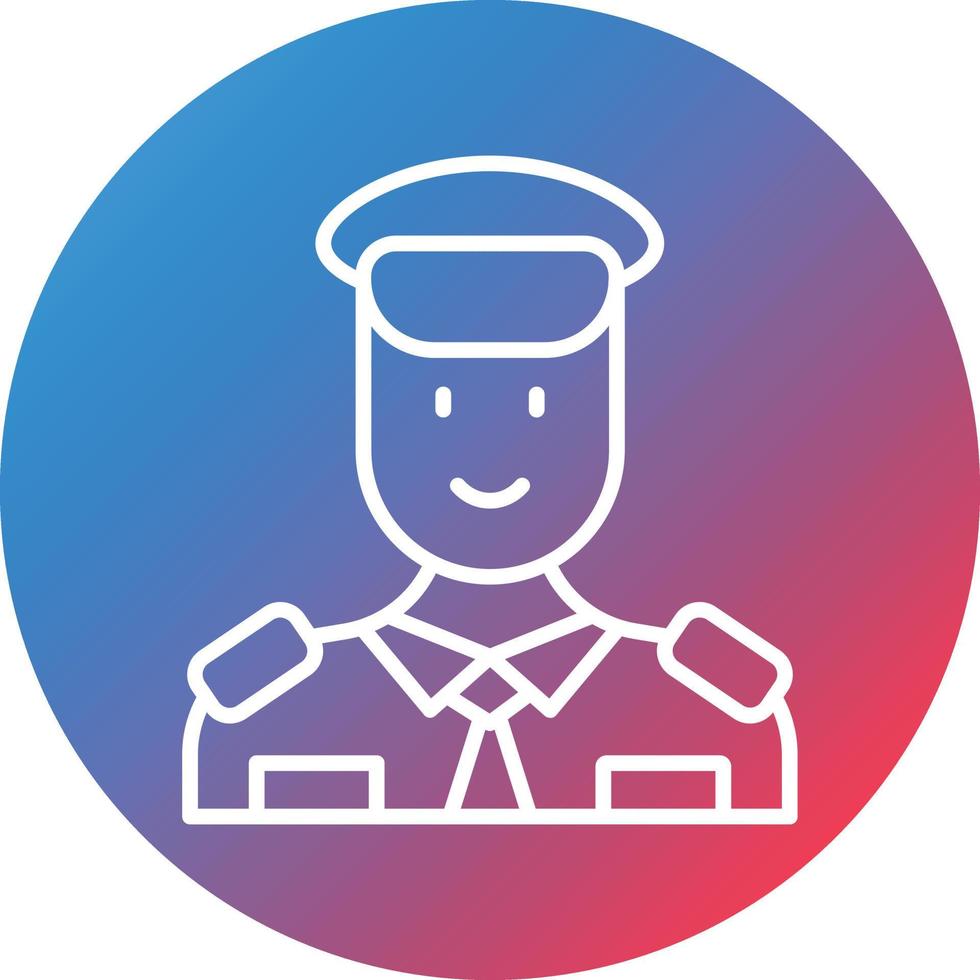 Policeman Line Gradient Circle Background Icon vector