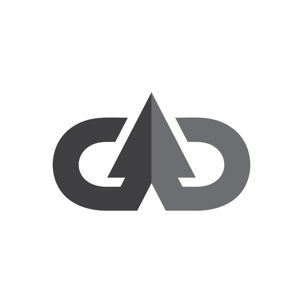 abstract letter cd arrow up geometric logo vector