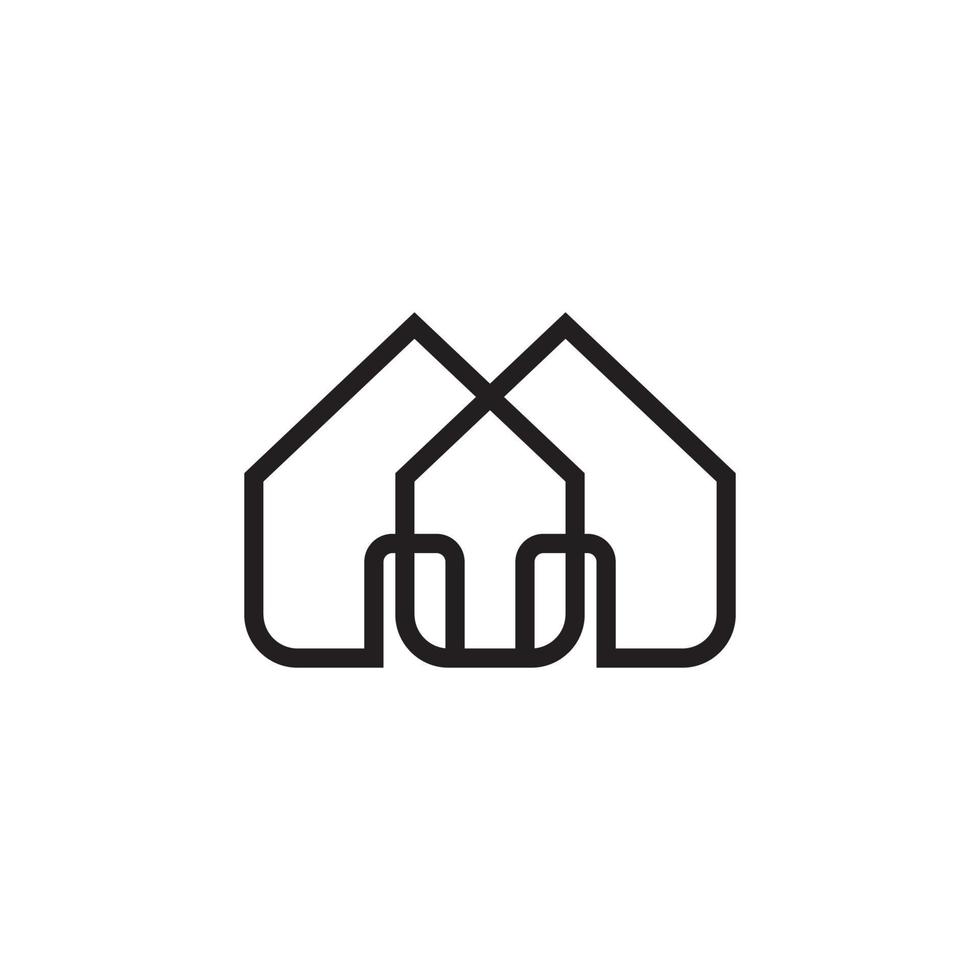 house construction overlapping line design vector