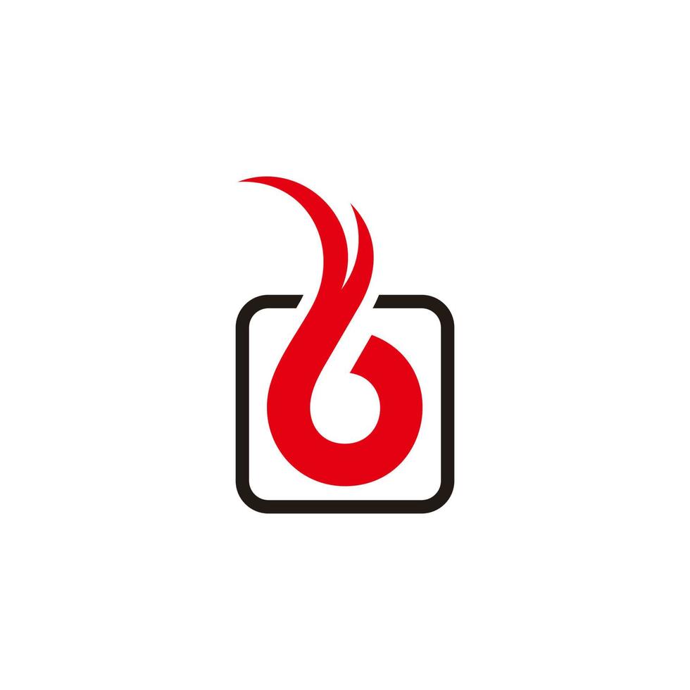 letter b curves leather abstract square frame logo vector