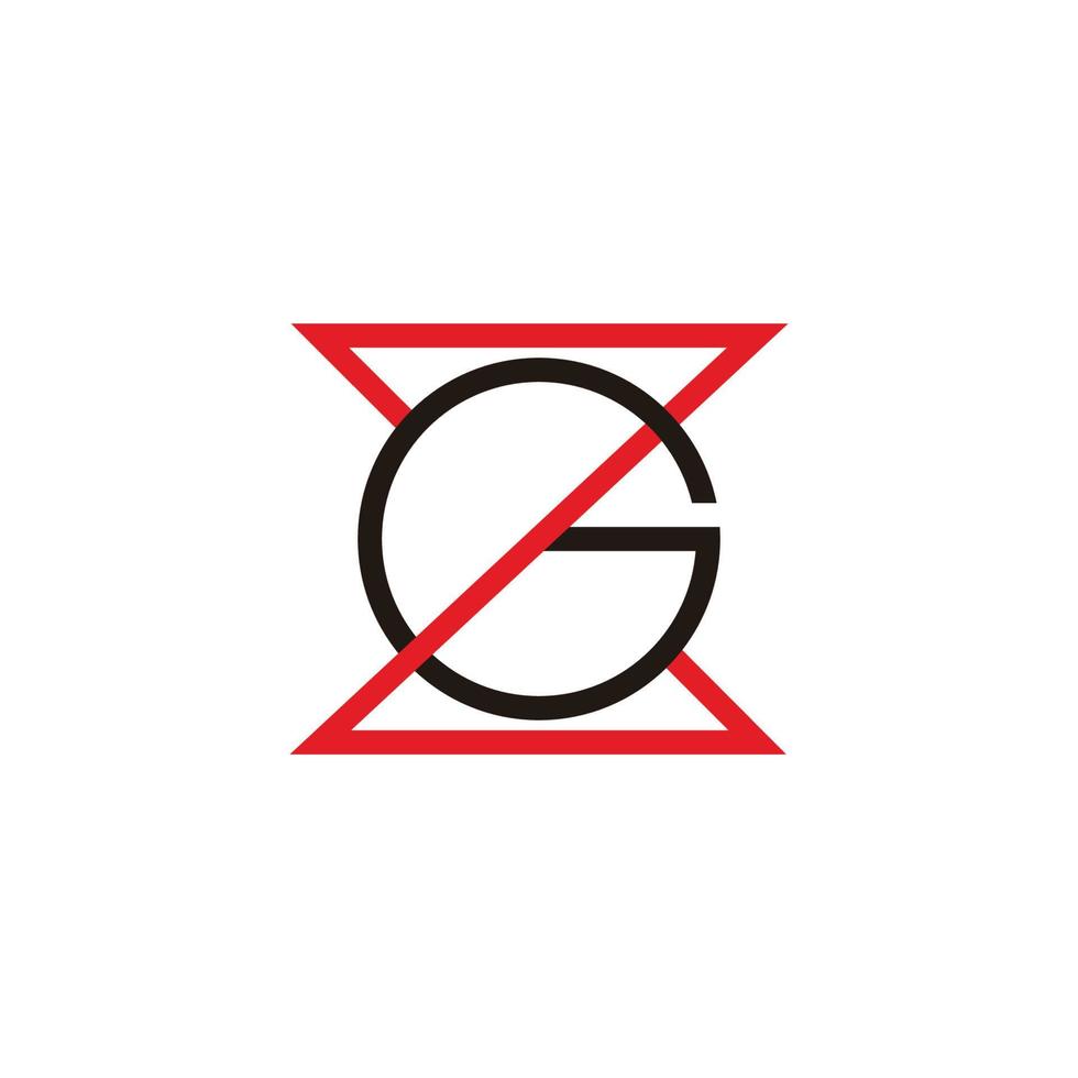 abstract letter zg linked line colors logo vector