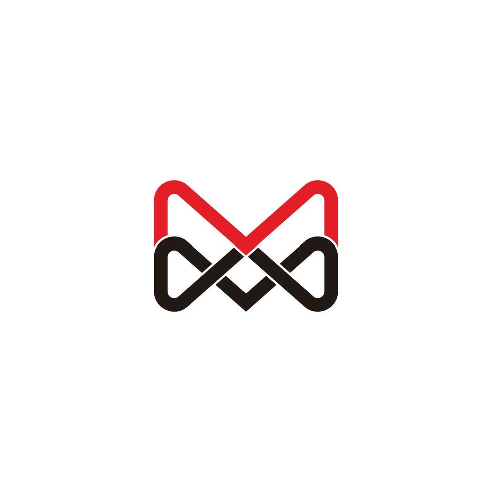 letra mv infinito colorido geométrico línea logo vector