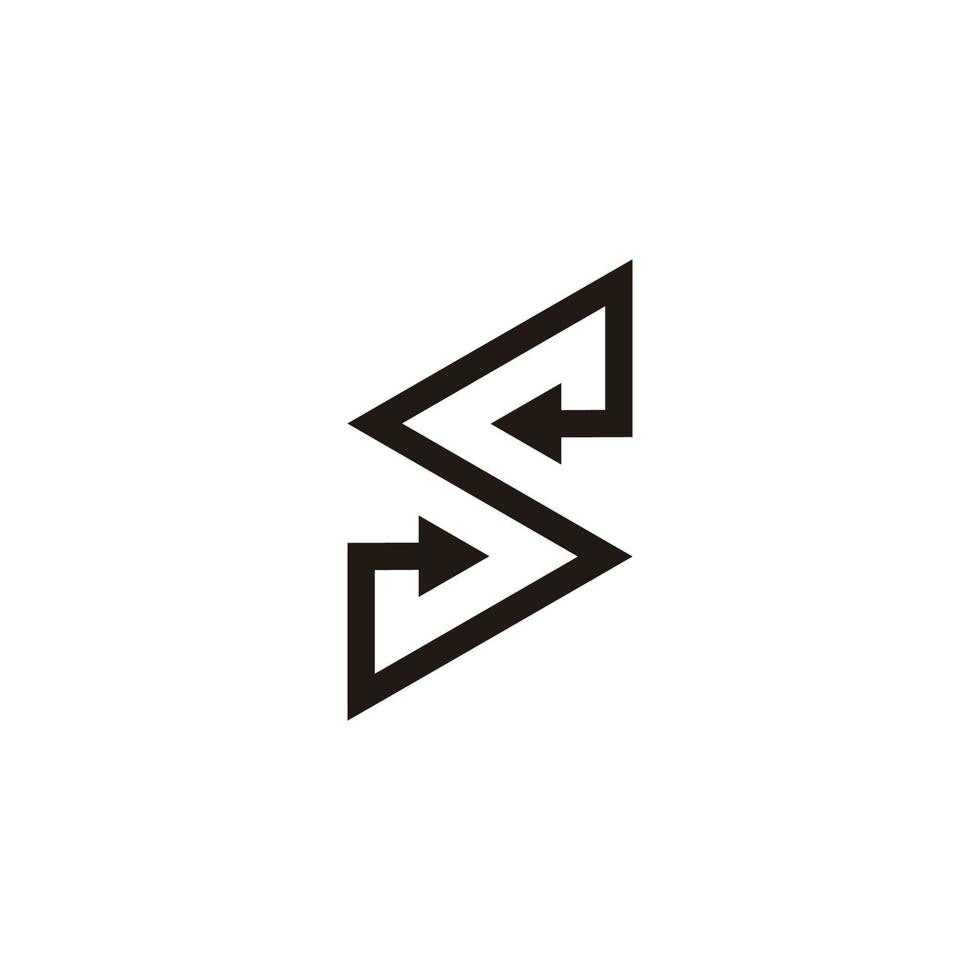 letra s flecha opuesta línea geométrica vector logo