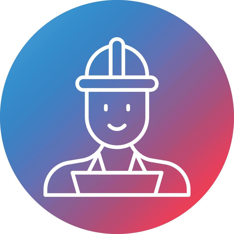 Qa Engineer Male Line Gradient Circle Background Icon vector