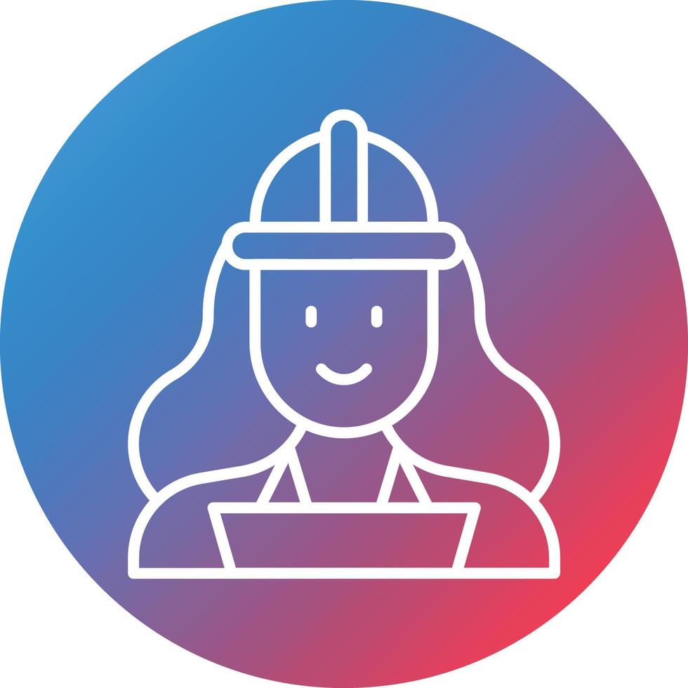 Qa Engineer Female Line Gradient Circle Background Icon vector