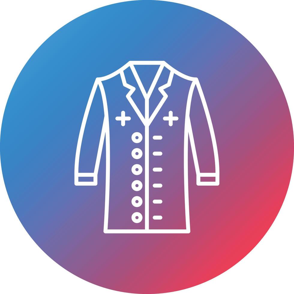 Doctor Coat Line Gradient Circle Background Icon vector