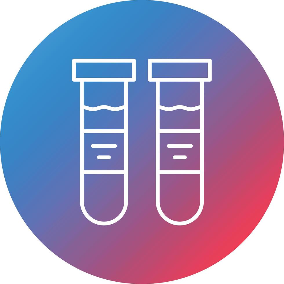 Test Tube Line Gradient Circle Background Icon vector