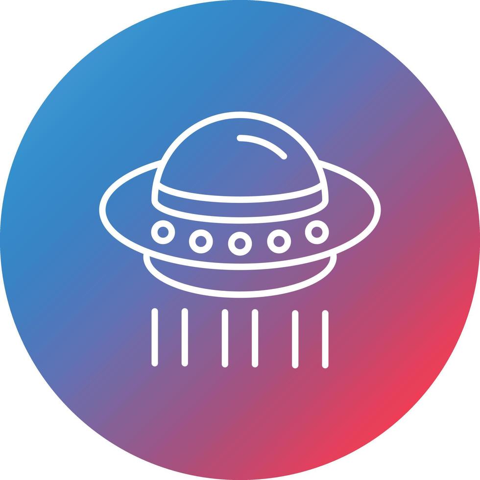 UFO Line Gradient Circle Background Icon vector