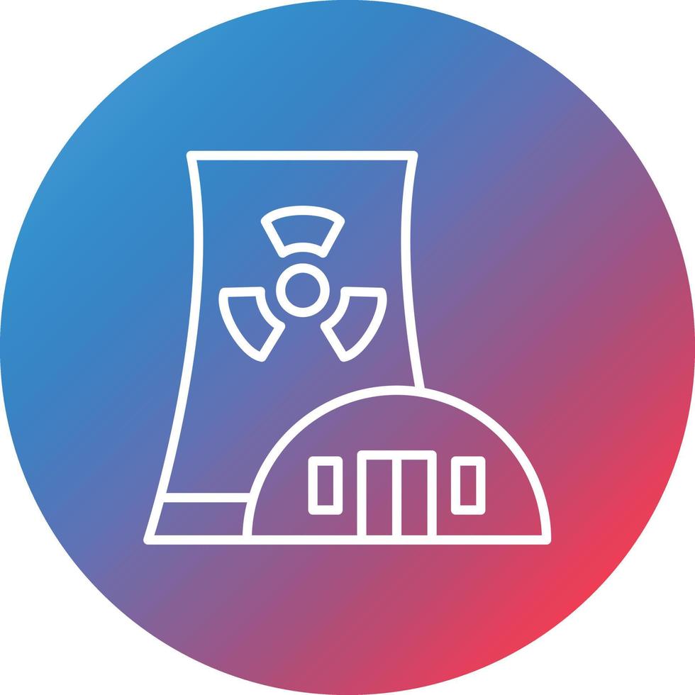 Nuclear Line Gradient Circle Background Icon vector