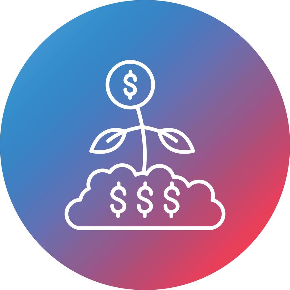 Invest Line Gradient Circle Background Icon vector