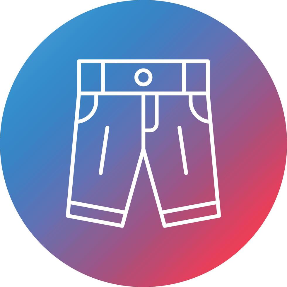 icono de fondo de círculo degradado de línea de pantalones cortos vector