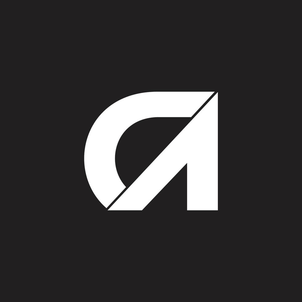 abstract letter ca simple geometric arrow design logo vector