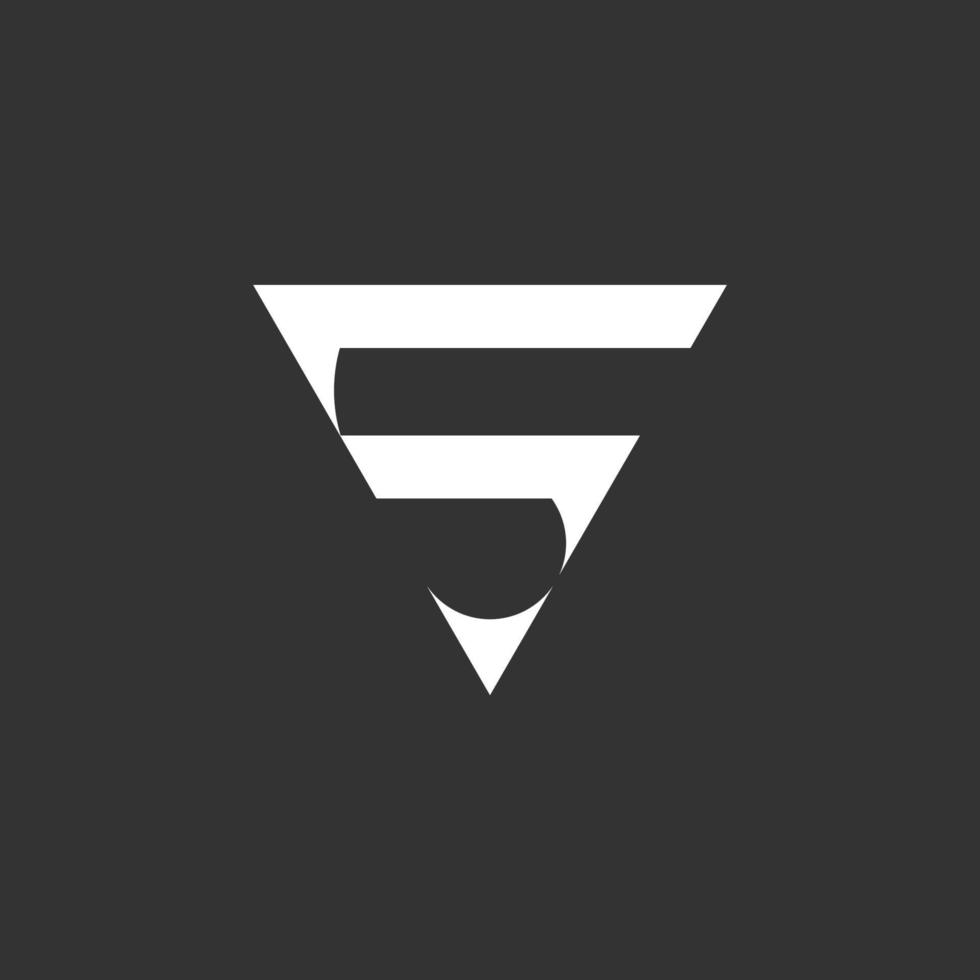abstract number 5 letter s  triangle arrow geometric logo vector
