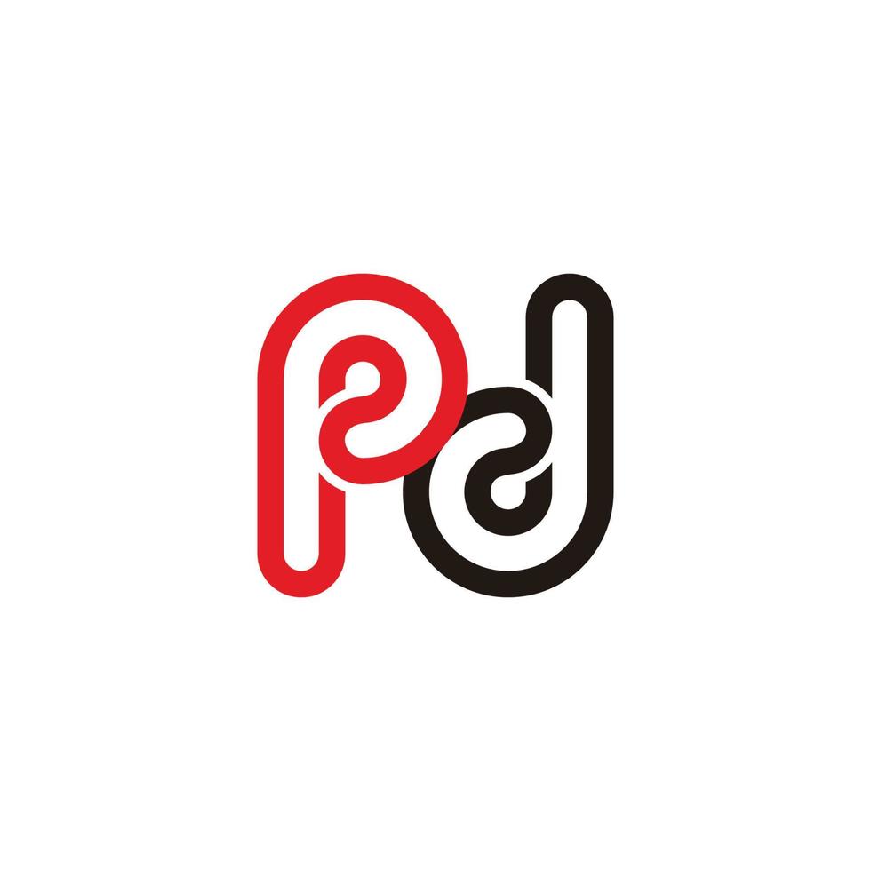 letter pd simple curves geometric cute logo vector