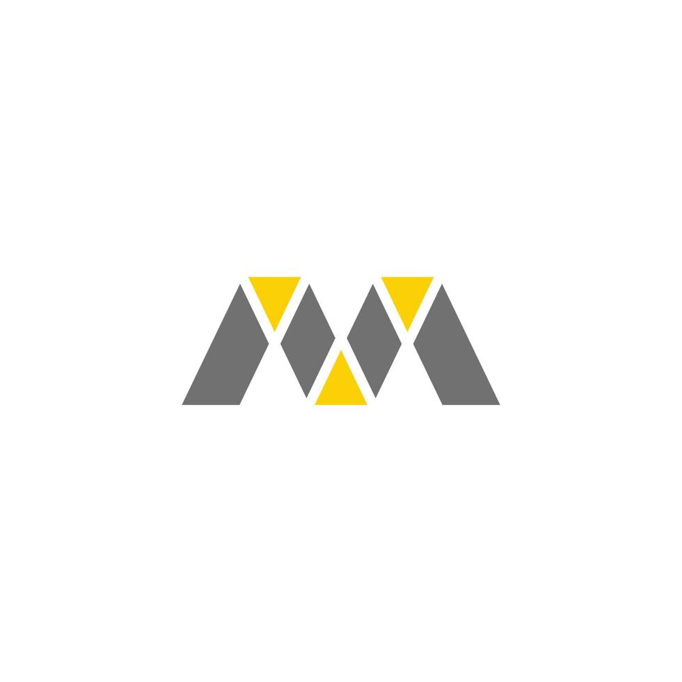 letter m triangles geometric simple colorful logo vector