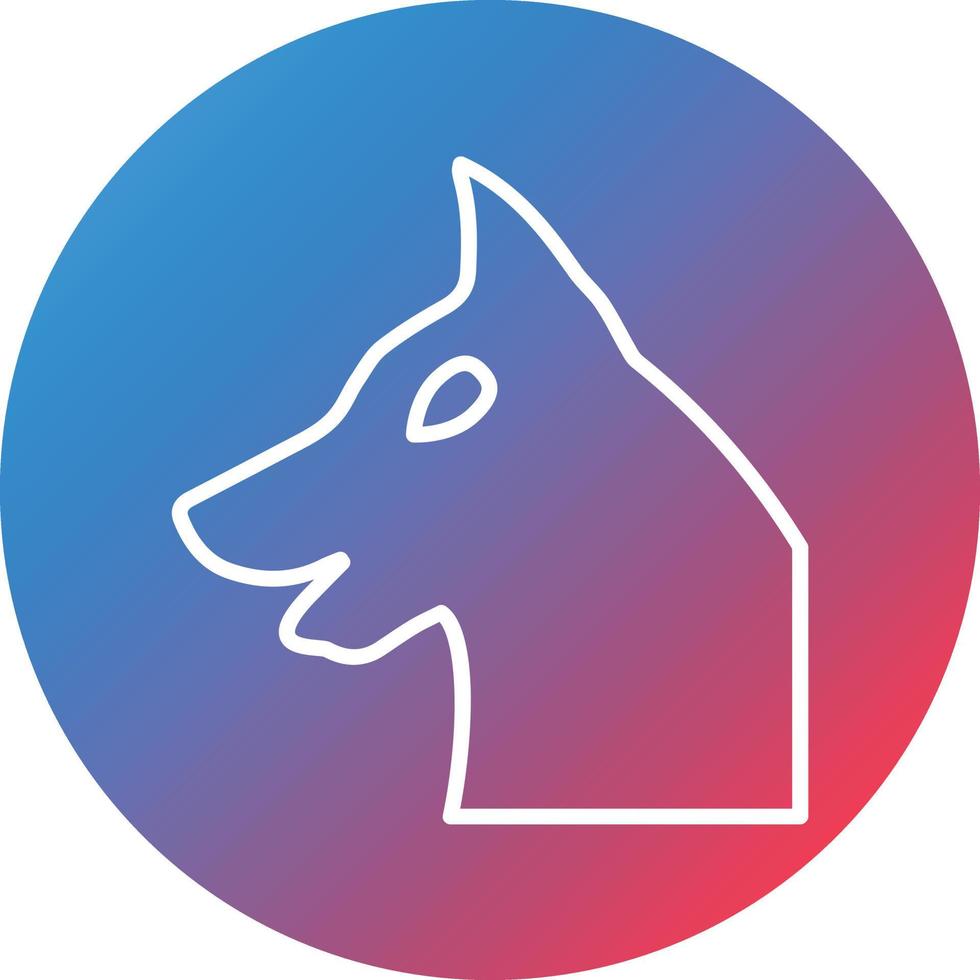 Viking Hunting Dog Line Gradient Circle Background Icon vector