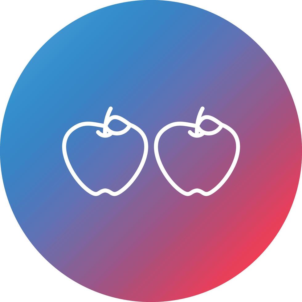 Apples Line Gradient Circle Background Icon vector