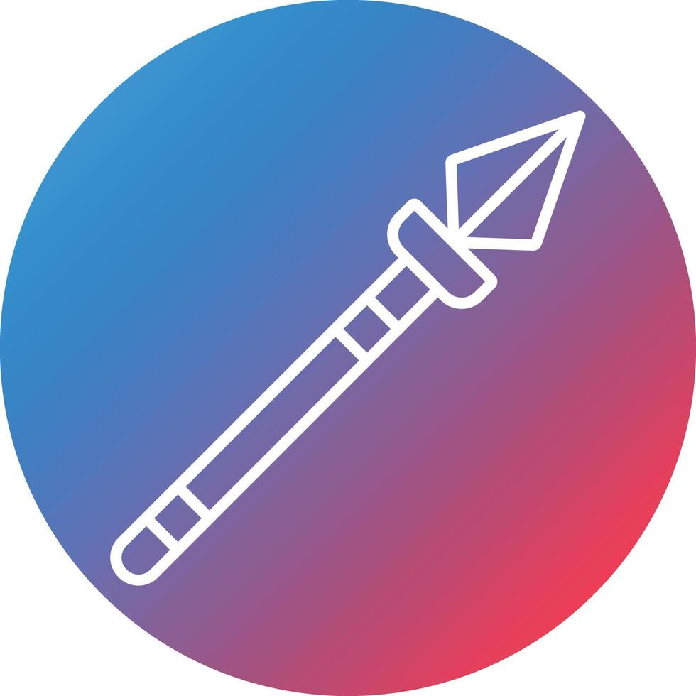 Viking Spear Line Gradient Circle Background Icon vector