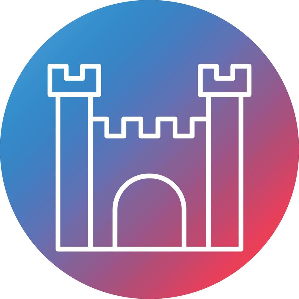 Viking Castle Line Gradient Circle Background Icon vector